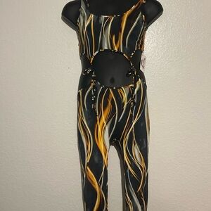 Stylish Black and Gold Jumpsuit